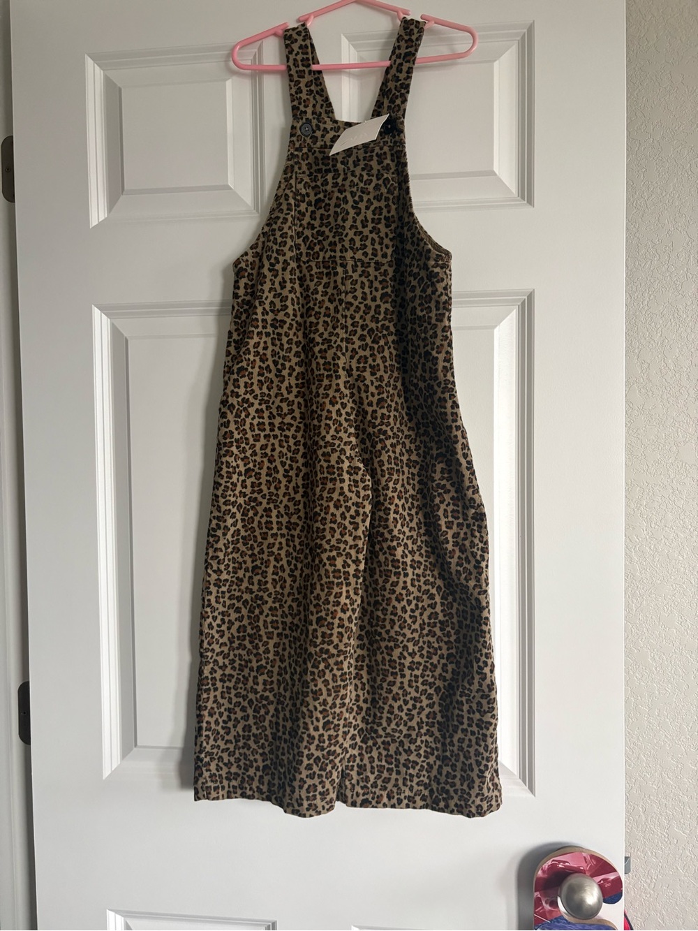 Toddler Girl Overalls - Leopard Print